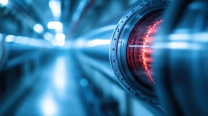 A highly modern, advanced industrial device featuring a glowing, intricate core, highlighting the detailed technological craftsmanship and innovation in contemporary industrial design.