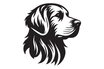 Dog head silhouette , vector and illustration