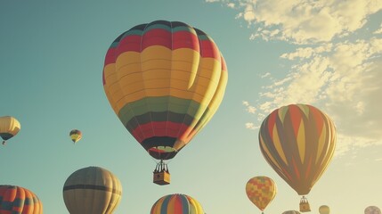 Obraz premium A photo of a colorful hot air balloon festival, 50 keywords