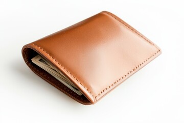 An open wallet with no money inside, symbolizing financial hardship or budgeting, isolated on white background