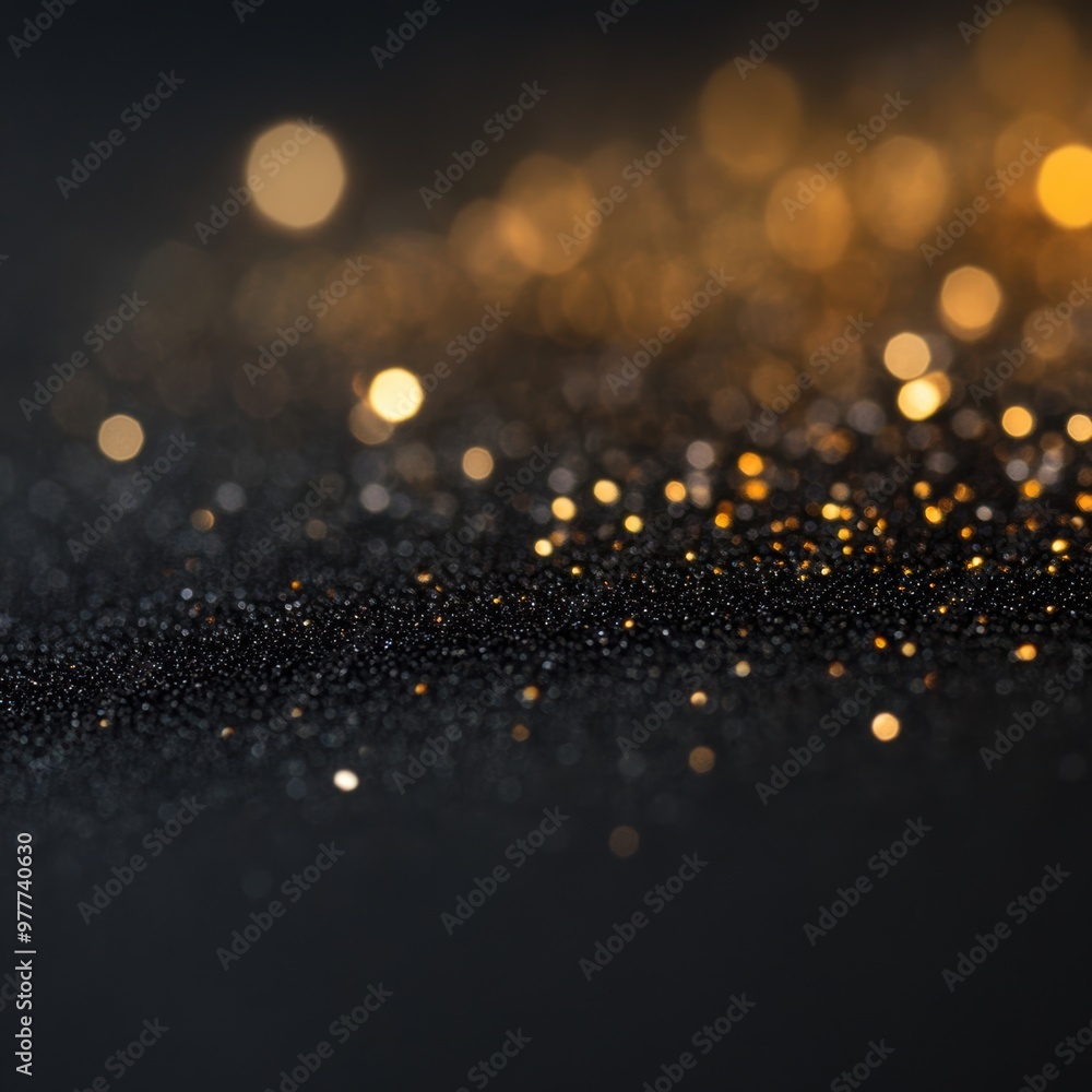 Poster Elegant abstract background featuring sparkling golden and black particles, perfect for creating a luxurious atmosphere.