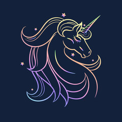 Unicorns head colorful graphics