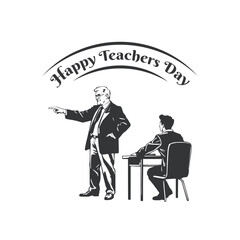 Happy Teacher's day concept vector illustration background. Creative teacher's day vector education concept.