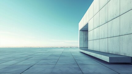 Obraz premium A minimalist photo of a sleek modern building, 50 keywords