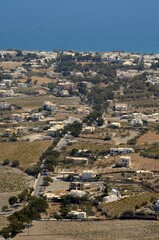 Obraz premium Vistas desde Pyrgos, isla de Santorini, Grecia