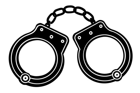 black handcuffs on white background clip art preview