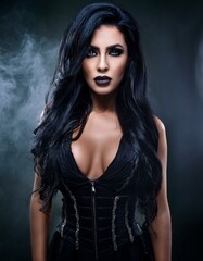 Fototapeta premium beautiful young goth woman, AI generated