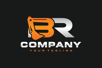 letter BR excavator logo