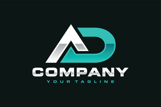 monogram letter AD logo