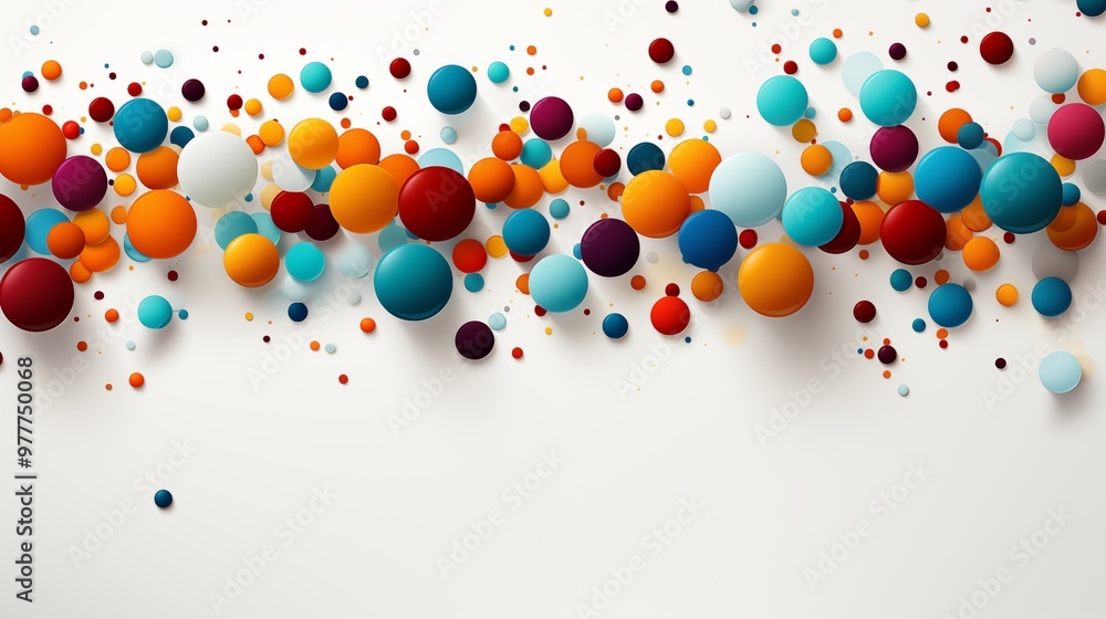 Poster white background with colorful confetti horizontal seamless border