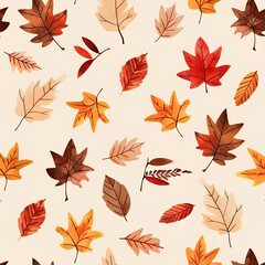autumn leaves seamless pattern