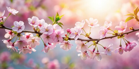 Obraz premium Blossoming branch of a cherry tree symbolizing spring renewal