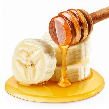 sliced bananas and poured honey