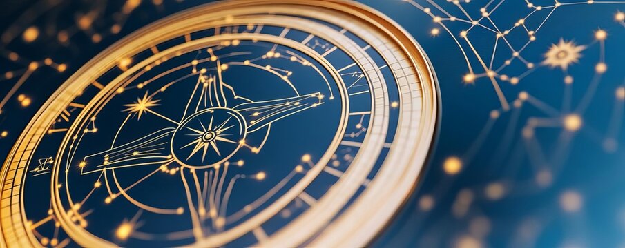 Close-up of astrological software displaying zodiac alignments, professional and technical design