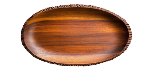 Wooden Serving Tray, Isolated PNG with Transparent Background