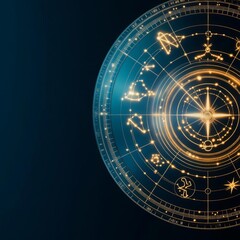 Close-up of zodiac signs glowing on an astrological globe, cosmic and precise detail