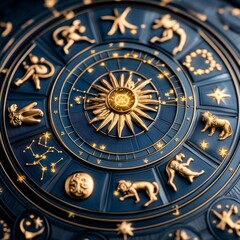 Obraz premium Close-up of zodiac signs glowing on an astrological globe, cosmic and precise detail