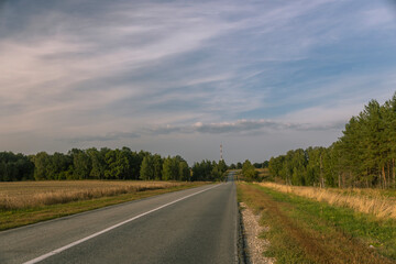A road with a few trees in the background
