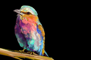Beautiful watercolor illustration of a vibrant lilac-breasted roller, a striking red parrot, and a majestic flamingo. Perfect for wildlife lovers, tropical art enthusiasts, and nature-inspired designs