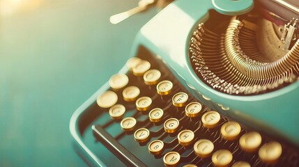 Horoscope predictions being printed on an old-fashioned typewriter, retro and nostalgic vibe