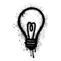 Vector illustration of a hand-drawn graffiti-style light bulb