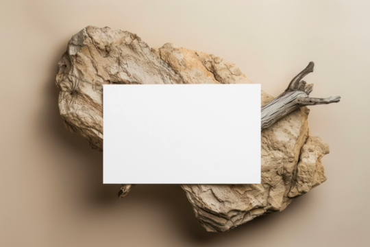 PNG flatlay business card mockup, transparent design