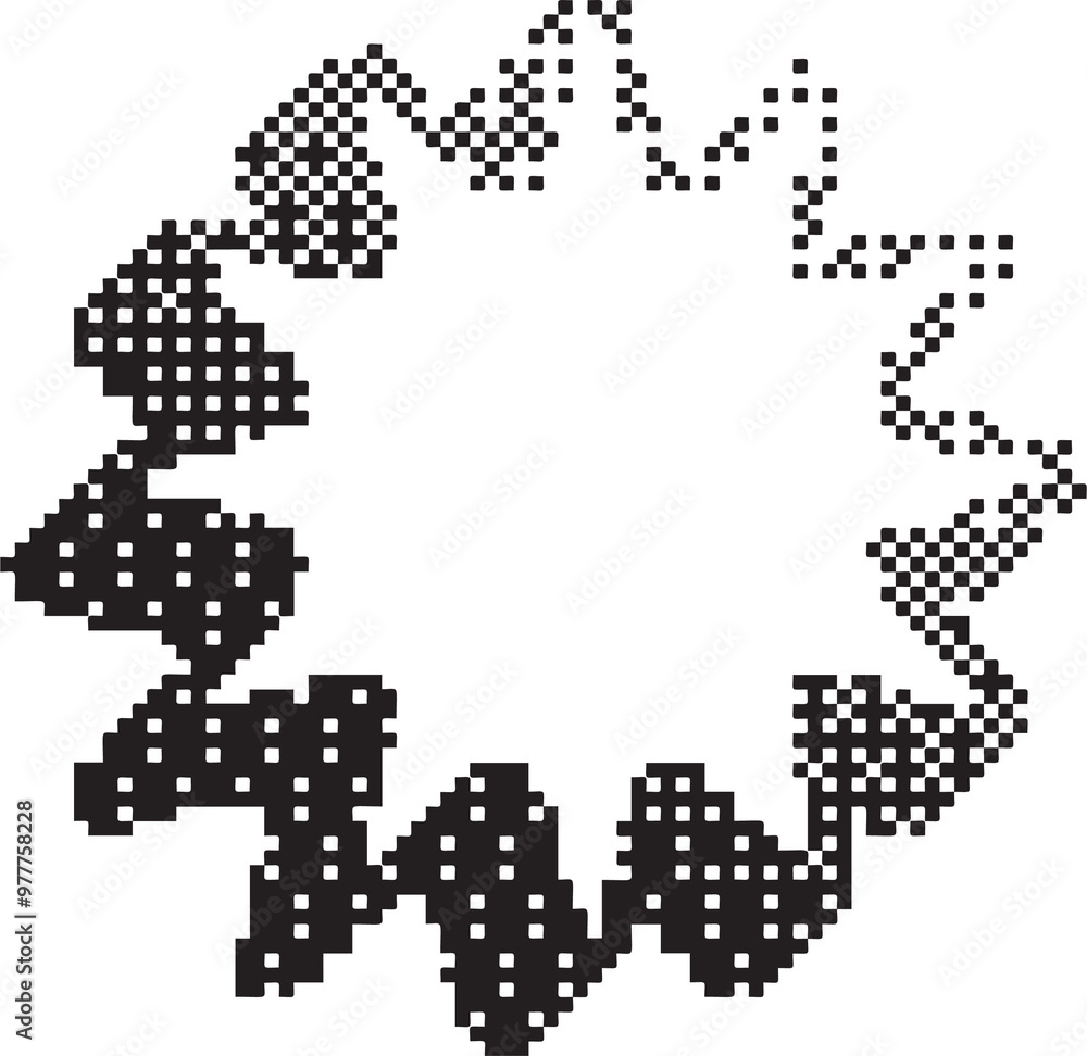 Poster bitmap pattern star shape. flower halftone gradient element. y2k graphic abstract icon. dither noisy