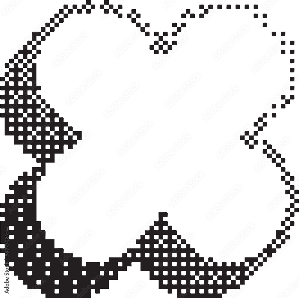 Poster bitmap pattern star shape. flower halftone gradient element. y2k graphic abstract icon. dither noisy