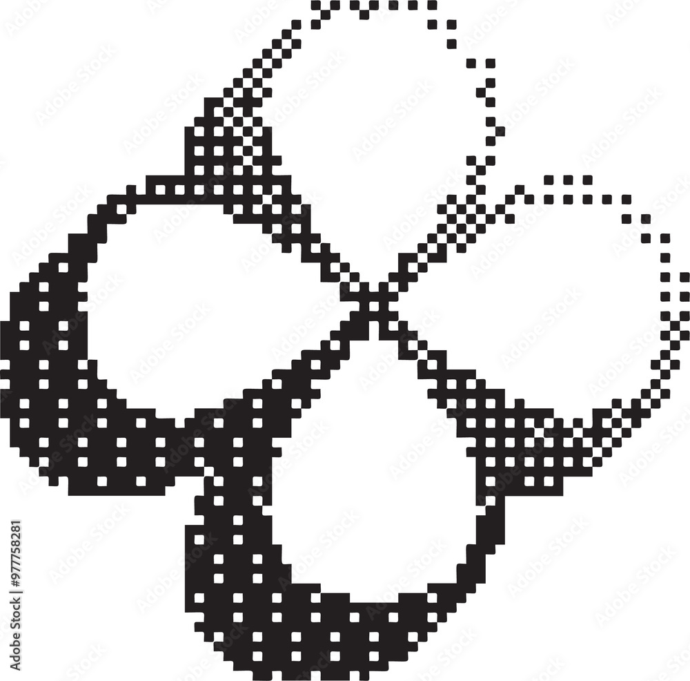 Poster bitmap pattern star shape. flower halftone gradient element. y2k graphic abstract icon. dither noisy