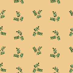 Seamless pattern with green leaves