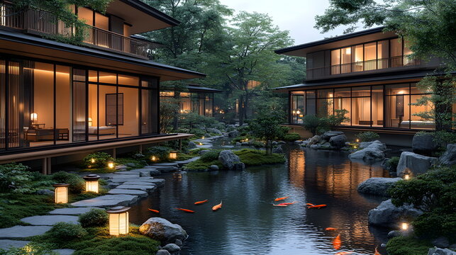 The area in front of the hotel is the first place that impresses guests. Therefore, it is designed and built beautifully to attract visitors. You can use this image as idea for decorating the place.