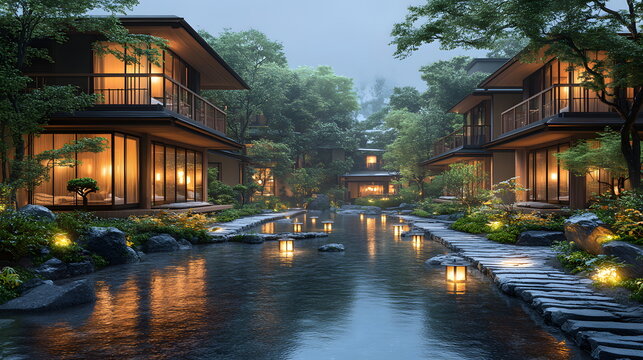 The area in front of the hotel is the first place that impresses guests. Therefore, it is designed and built beautifully to attract visitors. You can use this image as idea for decorating the place.