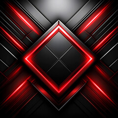 Obraz premium Sleek Abstract Design with Red Neon Highlights