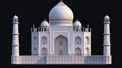 Obraz premium Taj mahal agra isolated. generative ai