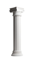 Obraz premium White Roman Column, Simple Design, Simple Structure, Isolated PNG with Transparent Background