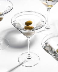 martini with olives