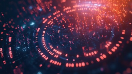 Abstract Digital Art with Red and Blue Lights