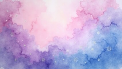 Obraz premium Abstract watercolor space background with lavender pink and blue hues resembling a starlit sky