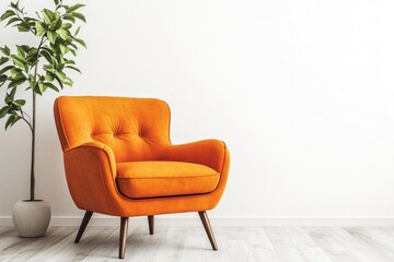 Contemporary Interior Design: Bright Living Room with Green Armchair and Modern Decor