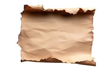 Fototapeta premium Old paper with burned edges, Isolated PNG with Transparent Background