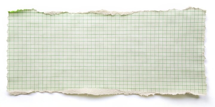 Torn Green Grid Paper, Torn Edge ,Paper Texture ,Grid Paper