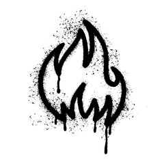 Vector illustration of hand-drawn fire in graffiti style