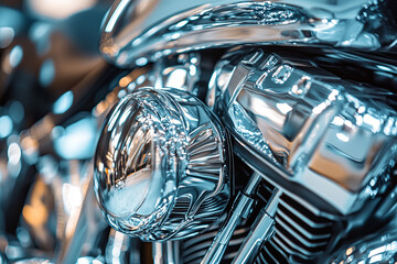 Motorcycle chrome parts being polished to perfection