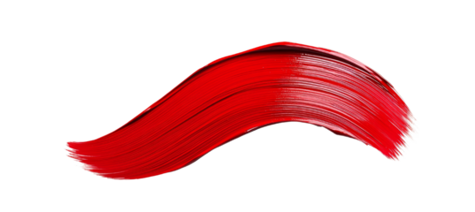 Red Oil Paint Brush Stroke Texture, Isolated PNG with Transparent Background