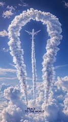 Obraz premium Airplane Writing with Smoke in the Blue Sky the Phrase, 