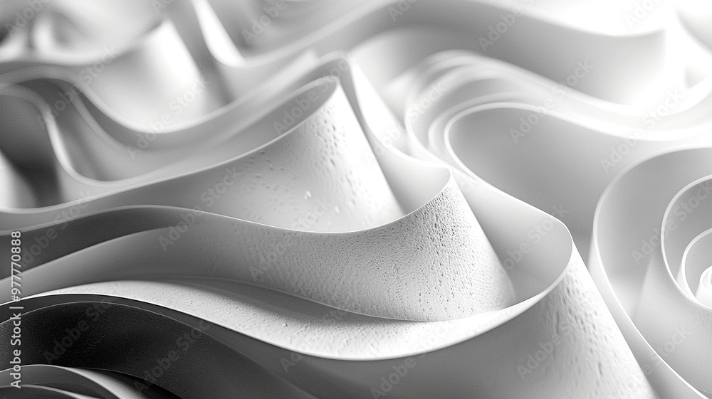 Poster elegant white curling textures create a soft and peaceful atmosphere in a serene setting