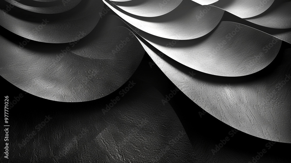 Poster smooth, flowing layers overlap in a captivating composition showcasing light and shadow