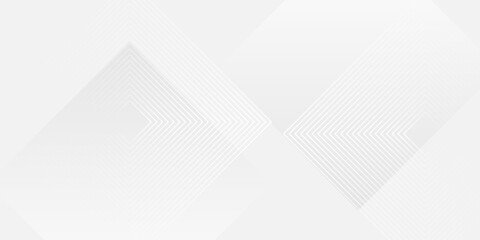 Obraz premium White geometric abstract background overlap layer on bright space with lines effect decoration. Modern graphic design element circles style concept for banner.