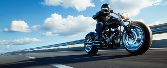 Naklejka premium The Motorcycle on Open Road