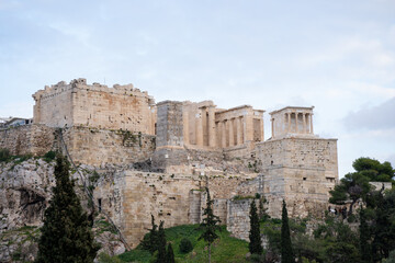 Fototapeta premium Acropolis from the distance. A nice view of the ancient city.